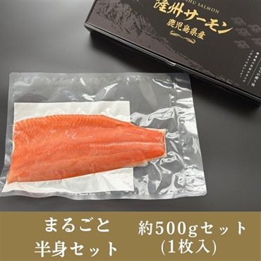 鹿児島県産 薩州サーモン 半身フィーレ(皮付き) 500g～1kg(約500g(1枚入))
